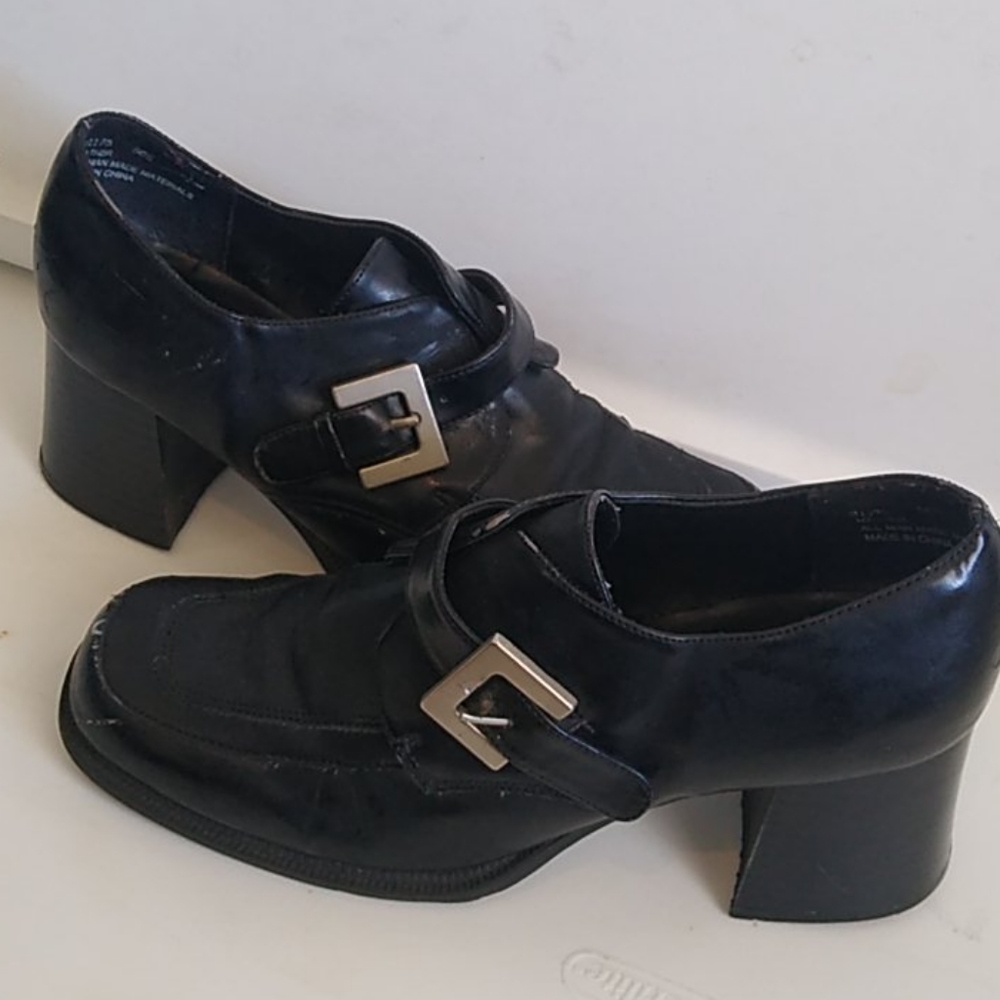 Apostrophe Platform Black Women's Shoes 7 1/2 M